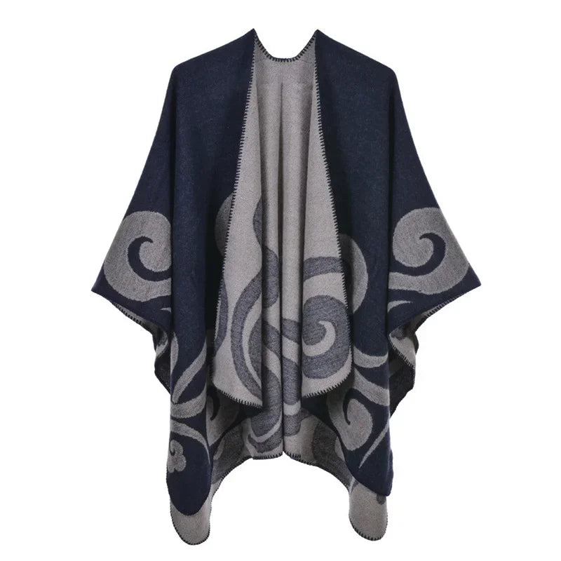 Winter Fashion Poncho Women Capes Scarf Imitation Cashmere Ladies Scarves Warm Shawls Wraps Woman Ponchos Bufanda Mujer Foulard