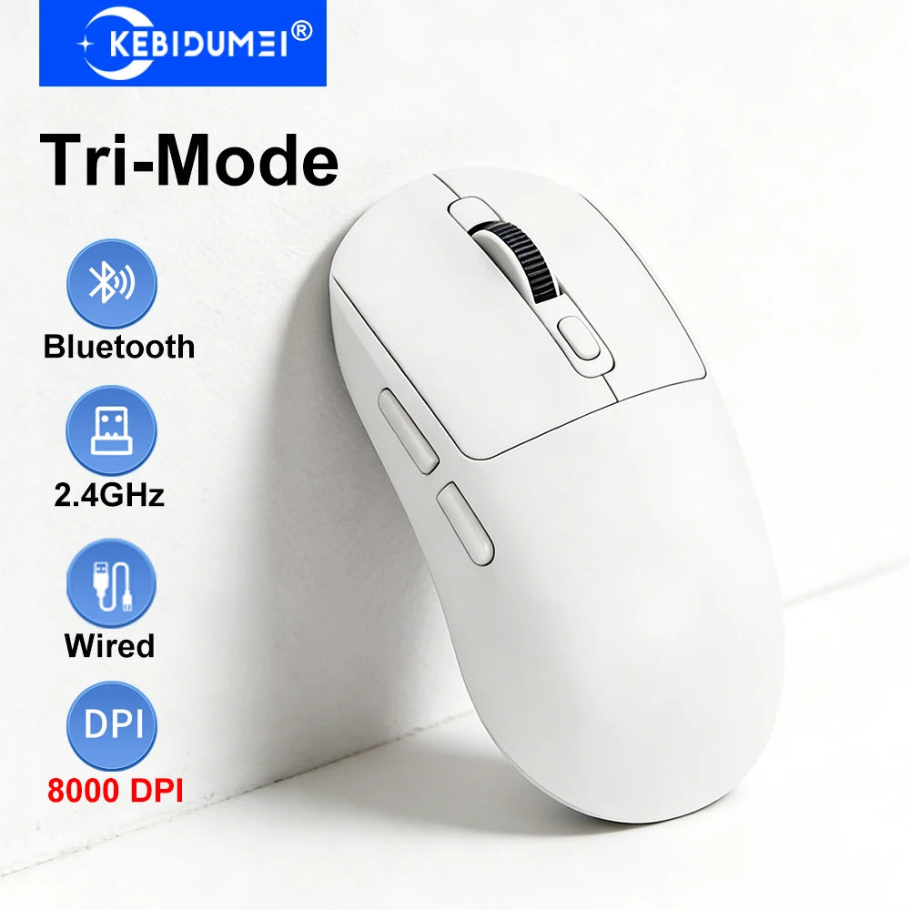 KEBIDUMEI Tri-Mode Bluetooth Mouse 800-8000 DPI Gaming Mouse 2.4G Wireless Mouse Wired Mouse Rechargeable Silent Mice for Laptop