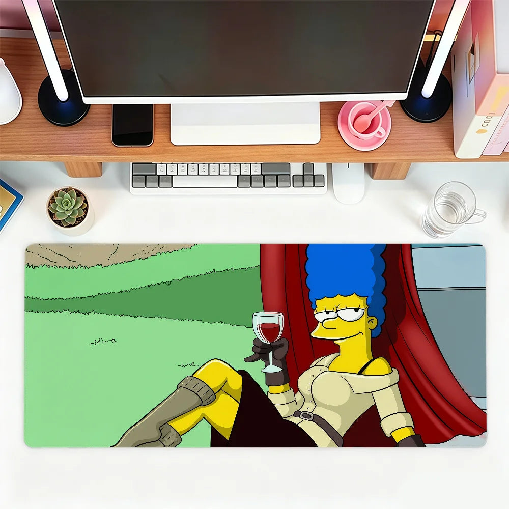 The S-simpsons Cartoon Mouse Pad For Office Gaming And Keyboards Non-Slip Large Waterproof