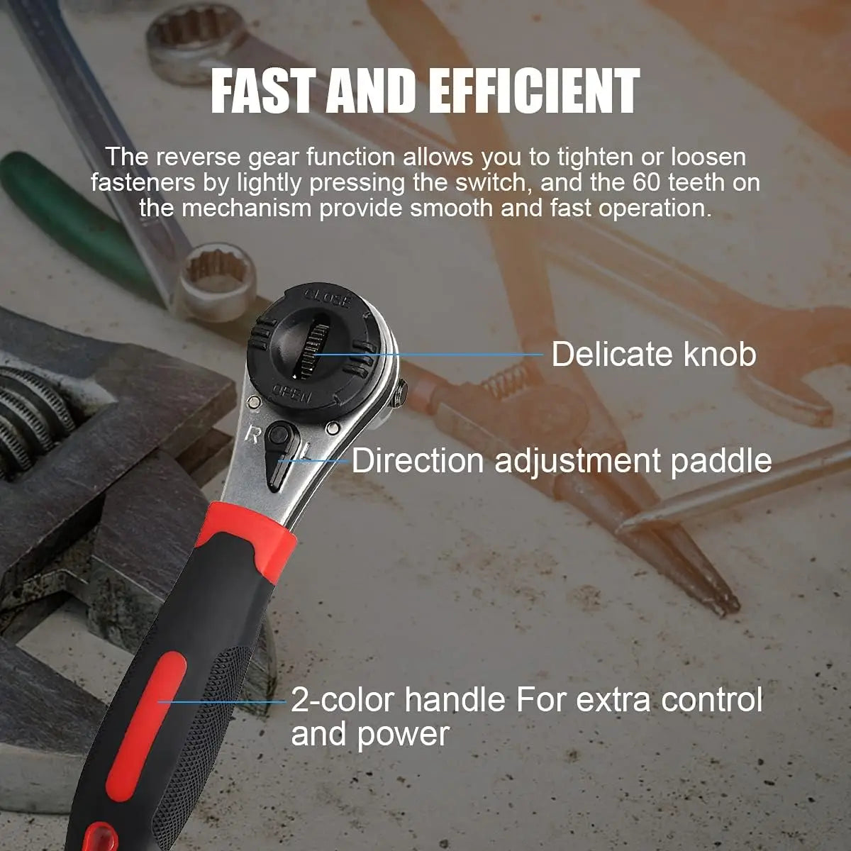 Universal Adjustable Ratcheting Wrench Multifunctional 6-22mm Screw Repair Hand Tools - Ratchet Wrench for Home Auto Repair