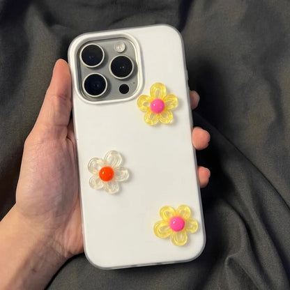 White With 3D Diy Colorful Flower Lanyard Phone Case For Xiao Mi 15T 14T Pro 17 Pro Max 15 Pro 11 Lite 5G Shockproof Soft Funda