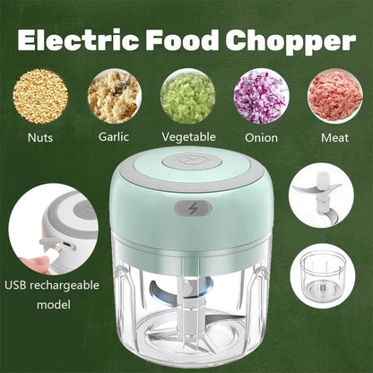 250/100ML Electric Kitchen Food Chopper Mini USB Food Crusher Portable Meat Grinder Vegetable Chopper For Kitchen Household