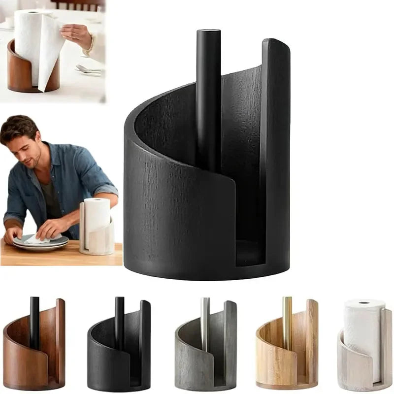 Mountain Wooden Paper Towel Holder, Wood Paper Towel Stand, Dispenser Rack, Holder Stand for Kitchen Roll Organize for Dining