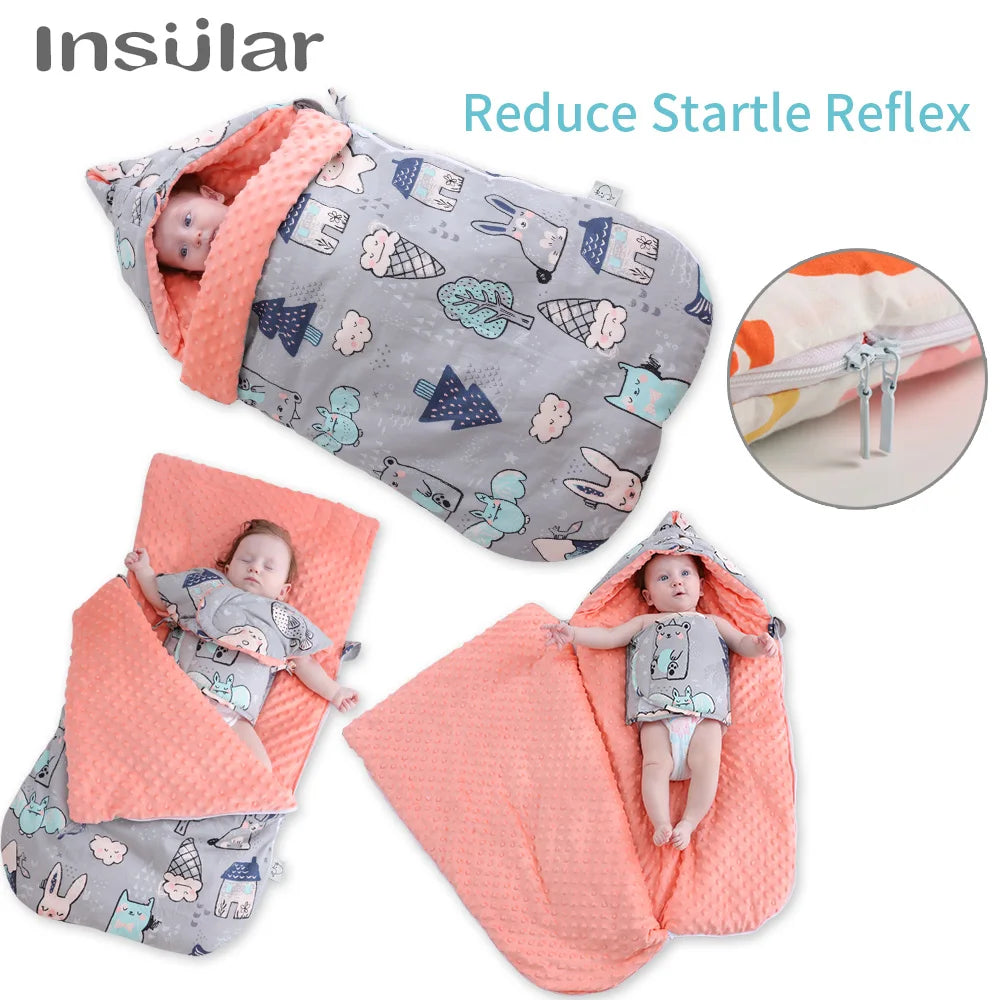 INSULAR Infant Thickened Sleeping Bags Newborn Anti-startle Holding Quilts Baby Bean Sleepsacks Multi-functional Autumn Winter