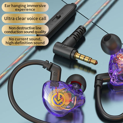 Music Earphones 3.5mm Wired Earphone Elbow in-Ear Wired Headset HiFi Stereo Round Head Earpiece Headset Sport