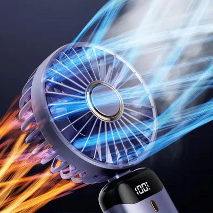 Portable mini fan as a summer outdoor gift with creative digital display of power consumption and cross-border portability