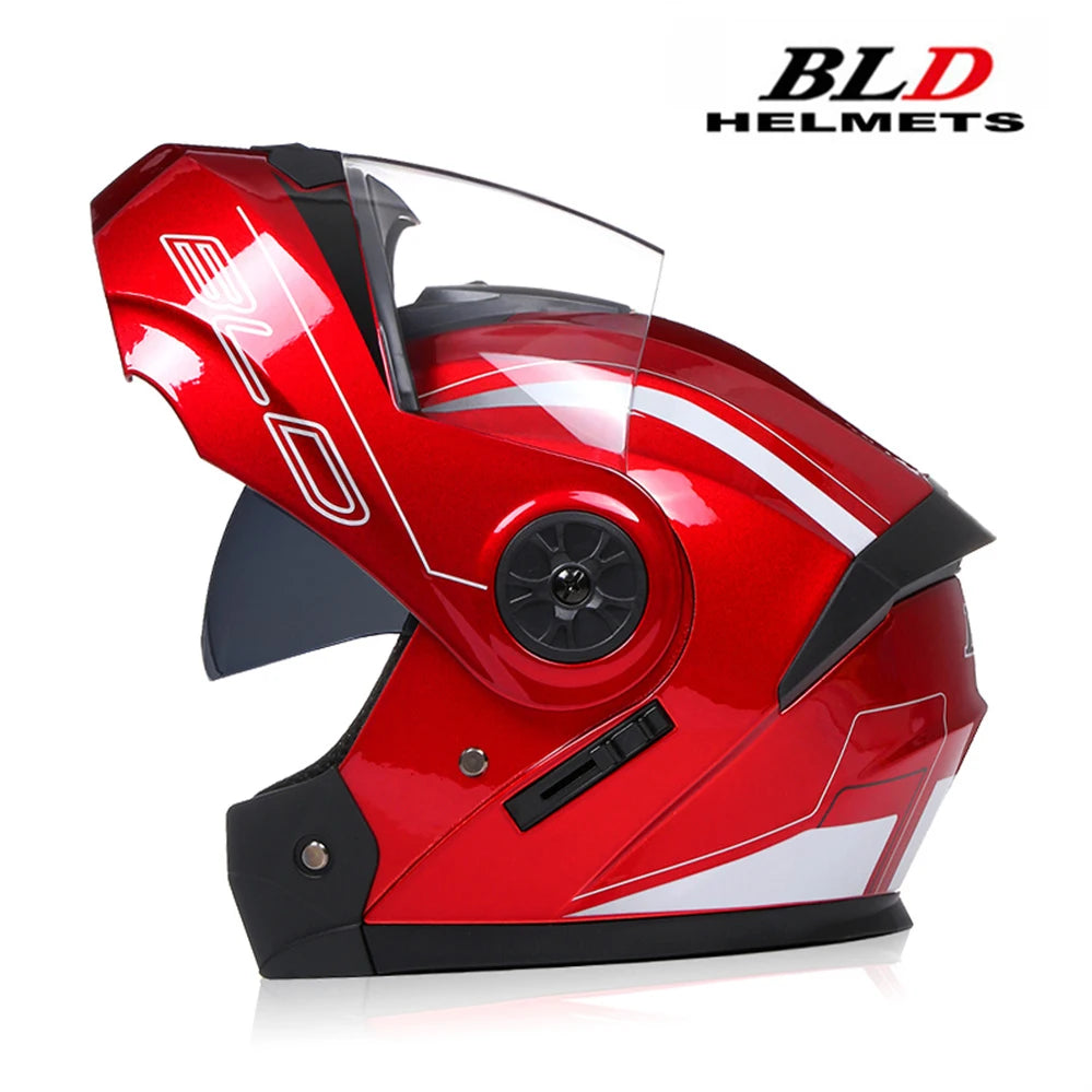 Modular Motorcycle Helmet with Double Lens & Flip Up Face Shield Professional ECE/DOT Certified Casco for All Season Riding