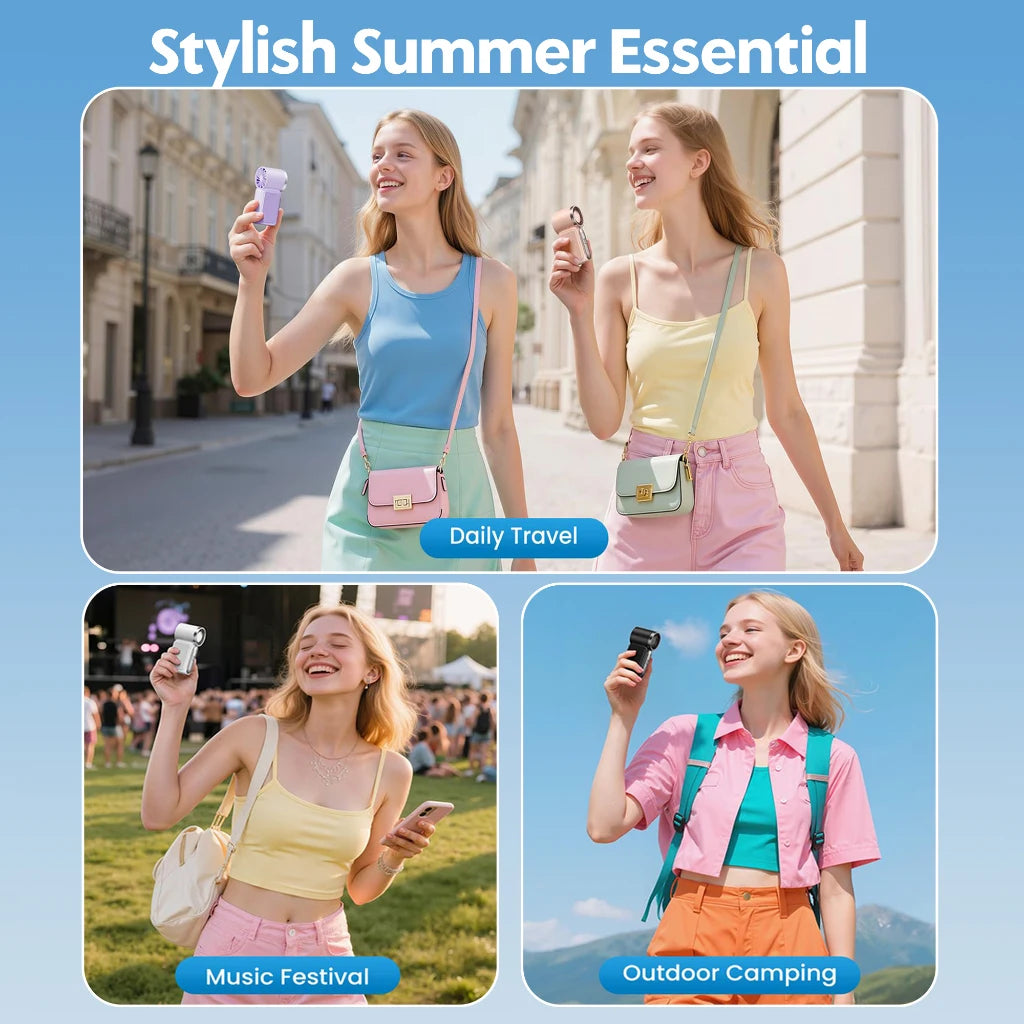 Mini Handheld Fan 3600mAh High-Speed Portable Turbo Pocket Fan for Outdoor Travel