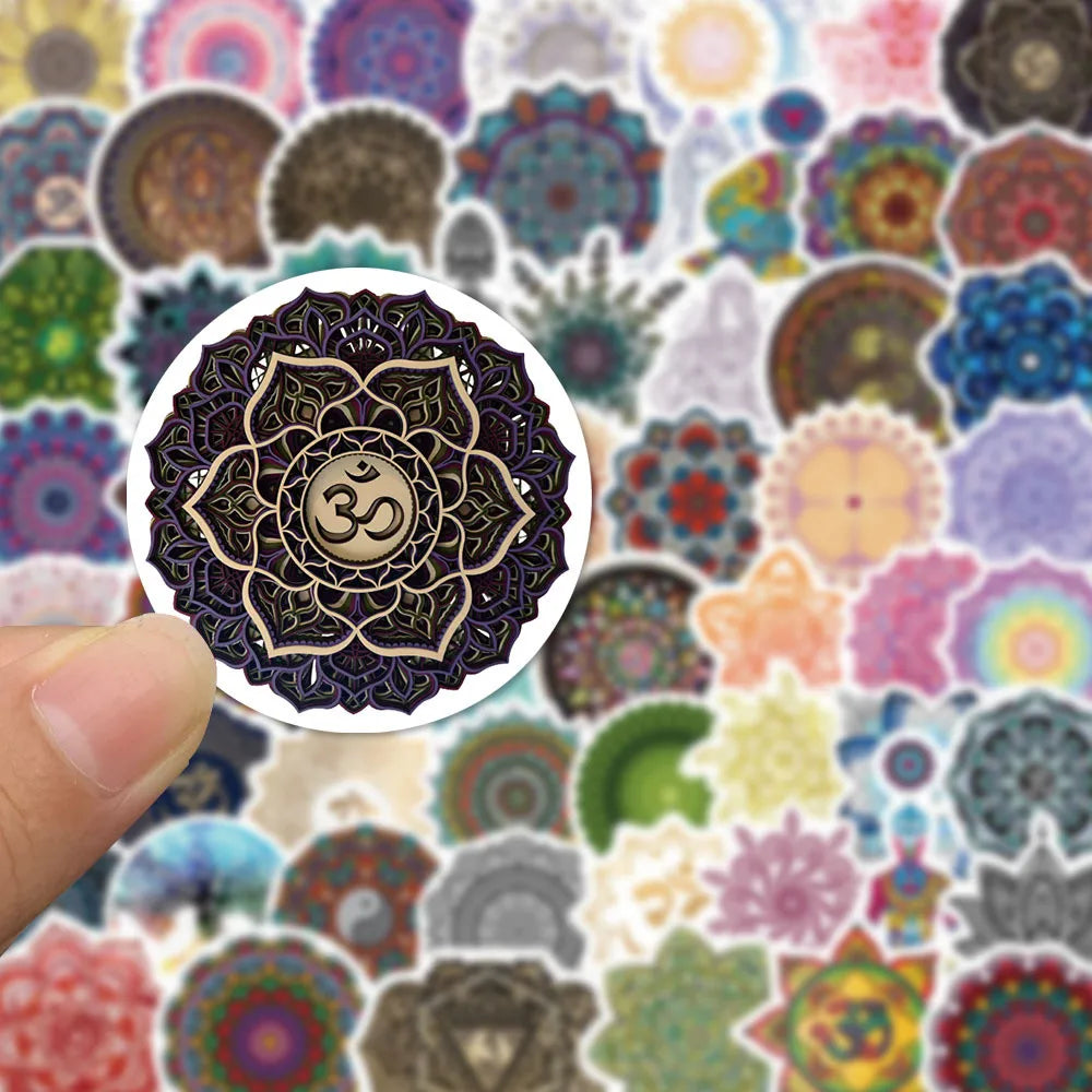 60pcs Mandala Flower Yoga Stickers Waterproof Decals for Yoga Mats & Water Bottles RecordingYourLife Store