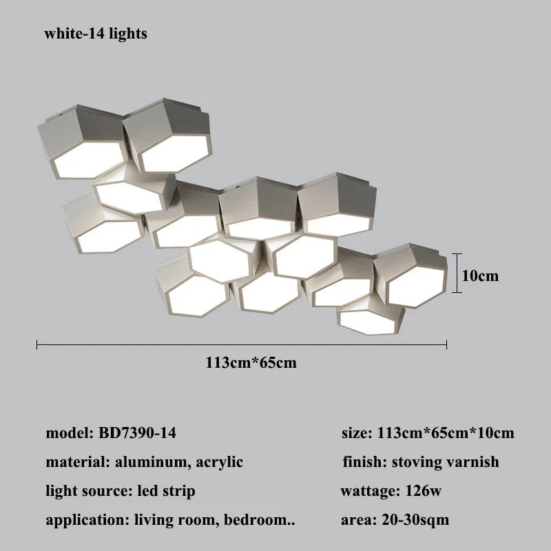 Modern Geometry Led Ceiling Lamp Living Room Chandeliers Lighting Bedroom Dimmable Lamparas Nordic Home Decor Lights Luminaria