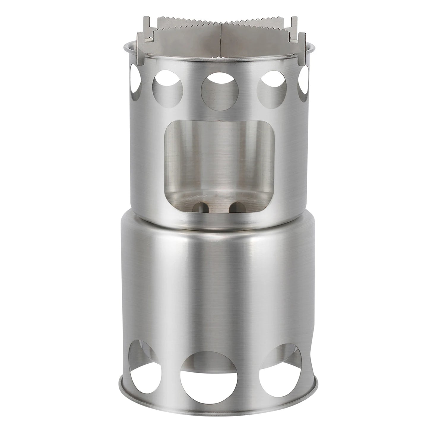 Camping Stove Portable Stainless Steel Lightweight Wood-Burning Stove Outdoor Cooking Picnic Camping Burner Wood-Burning Stove
