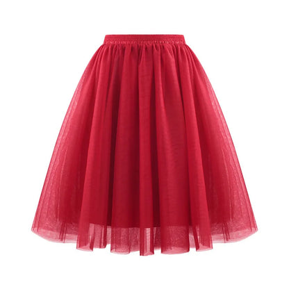 Tutu Skirt Women's 50s Skirt Retro Ballet Dance Skirt 3-Layer Tulle Ballet Rockabilly Petticoat Underskirt Dance Dress Cosplay