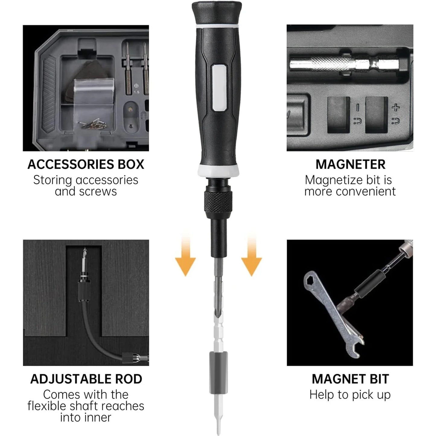 Jeu de tournevis de précision, kit d'outils pour ordinateur portable, kit de réparation professionnel 152/25 en 1 avec tournevis Torx T5 et T6.