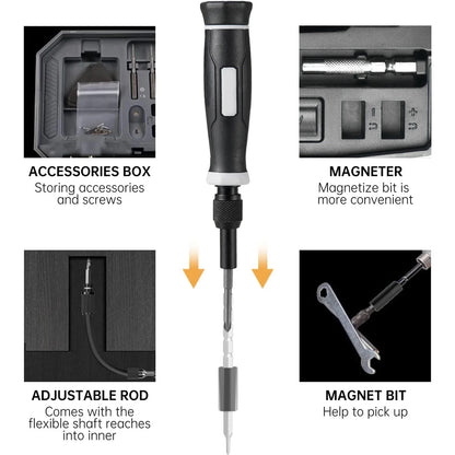 Jeu de tournevis de précision, kit d'outils pour ordinateur portable, kit de réparation professionnel 152/25 en 1 avec tournevis Torx T5 et T6.