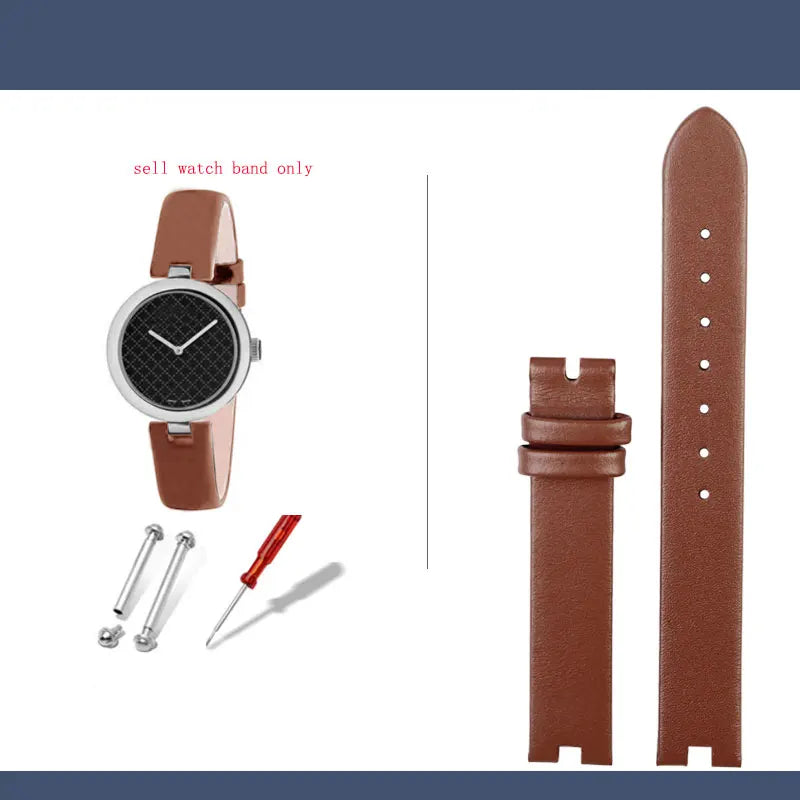 12-4mm 14-4mm Women's  Leather Watch Strap For Gucci Leather Notch Watch band YA141401 YA141505  Leather Watch Chain Wristband