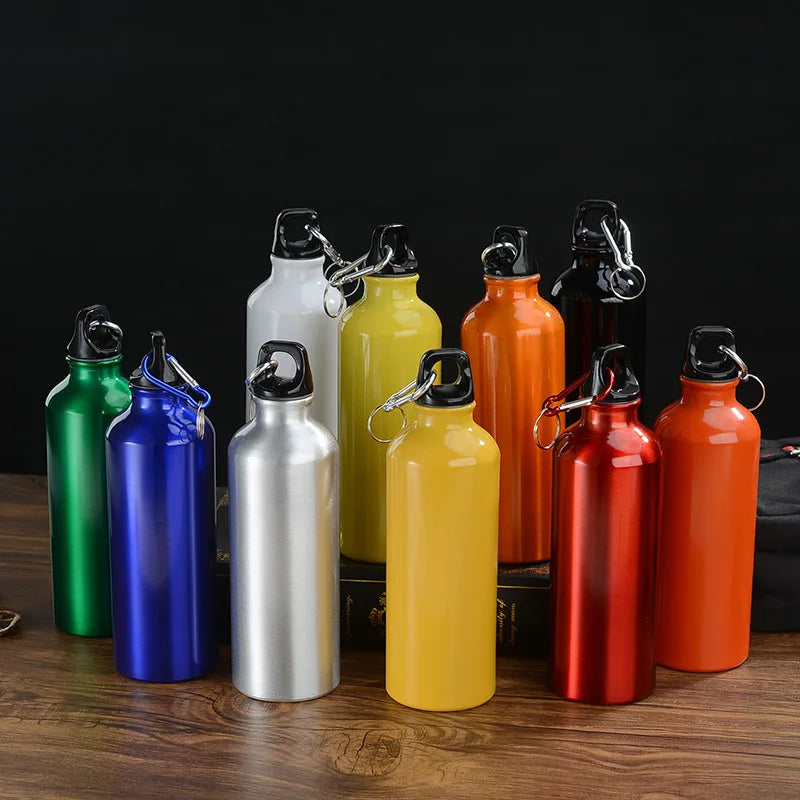 (12pcs) Camping Alloy Water Bottle 500ml Lightweight Single Wall Soft Camping Cycling Water Bottle