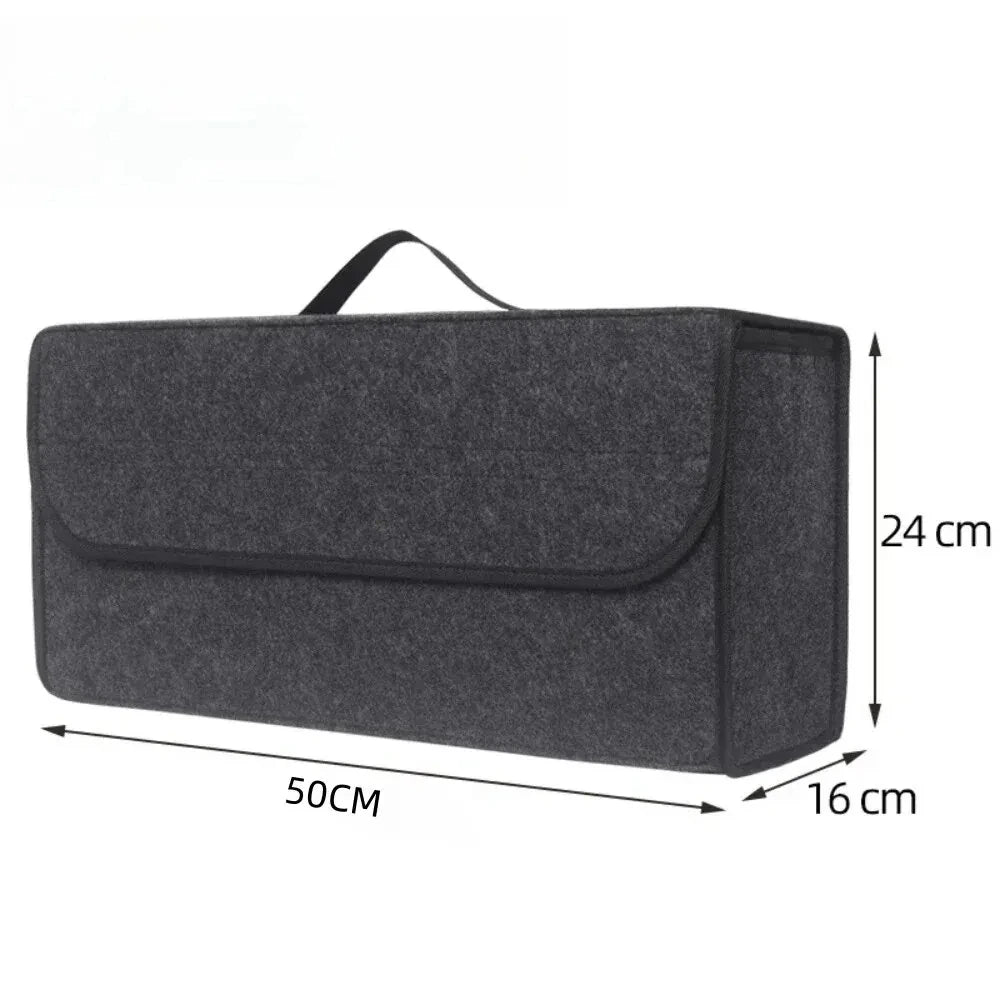 Car Trunk Organizer Soft Felt Storage Box Homefish Large Anti Slip Compartment Boot Storage Organizer Tool Car Storage Bag
