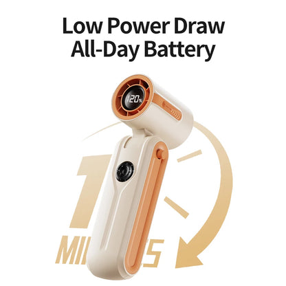 Portable Mini Handheld Fan with LED Display Semiconductor Refrigeration 120 Speeds USB Rechargeable Battery Outdoor Fan