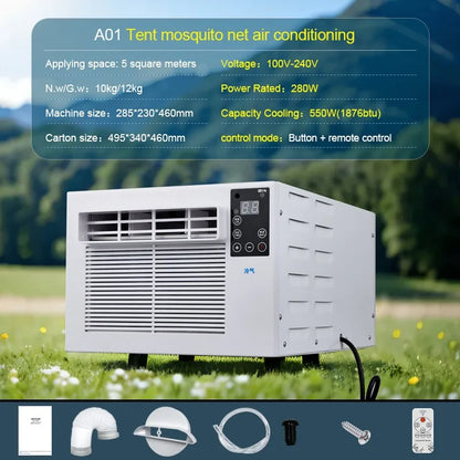 Portable Air Conditioner With Good Quality R290 Refrigerant Real Air Ac Fast Cooling Mini Window Air Conditioner,remote control