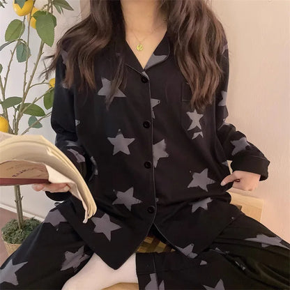 Sweet Style Home Clothes Spring and Autumn Long Sleeved Pajamas Women's Dormitories Can Be Worn Outside