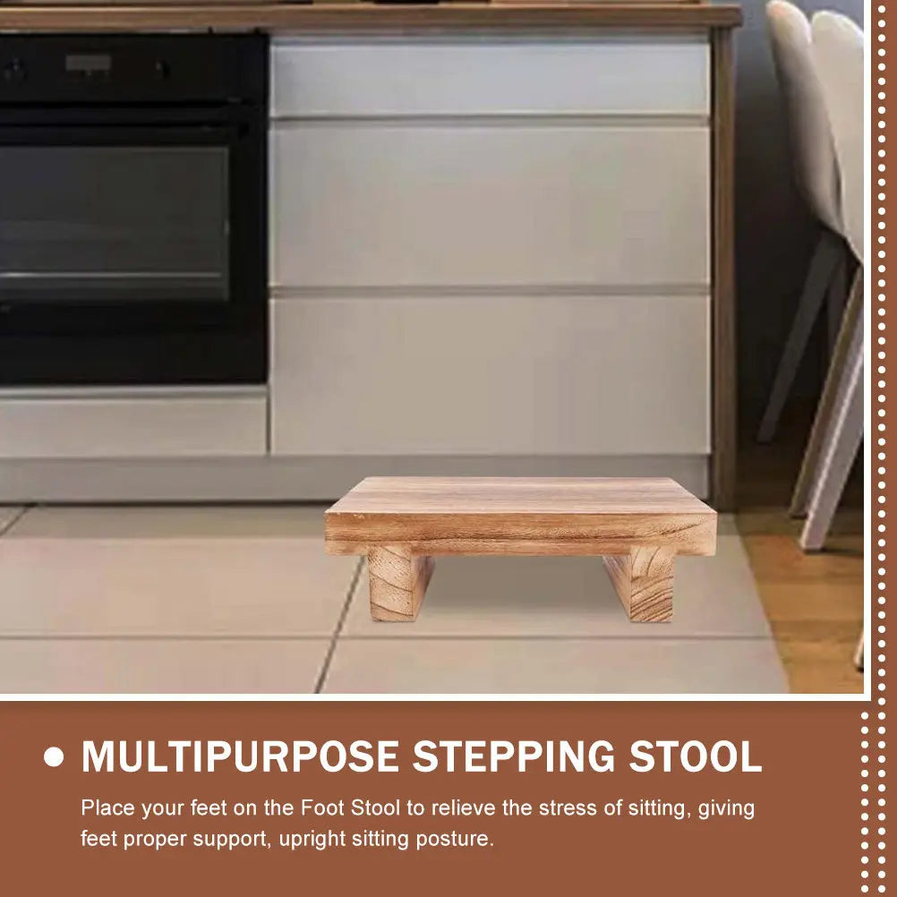 Sturdy Wooden Step Stool Design for Bedroom Living Room Entryway Safety Support Household Utility Stepping Stool Bench