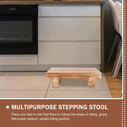 Sturdy Wooden Step Stool Design for Bedroom Living Room Entryway Safety Support Household Utility Stepping Stool Bench