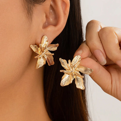 Personality Design Double Layered Big Flower Ring for Women Trend Punk Party Adjustable Finger Rings Fashion Jewelry Gift