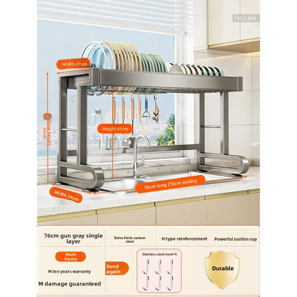 Dish Storage Rack Kitchen Sink Shelf Dish Drain Rack Sink Dish Shelf