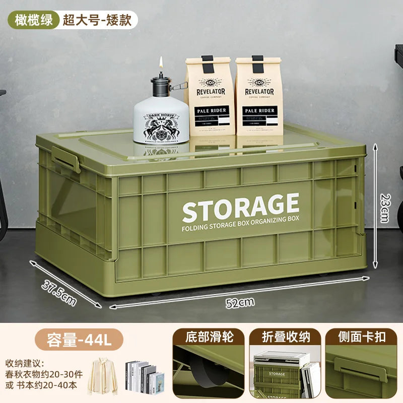 Foldable Storage Box - Extra Large Capacity Collapsible Organizer for Clothes, Toys & Household Items, Portable Logistics Bin wi