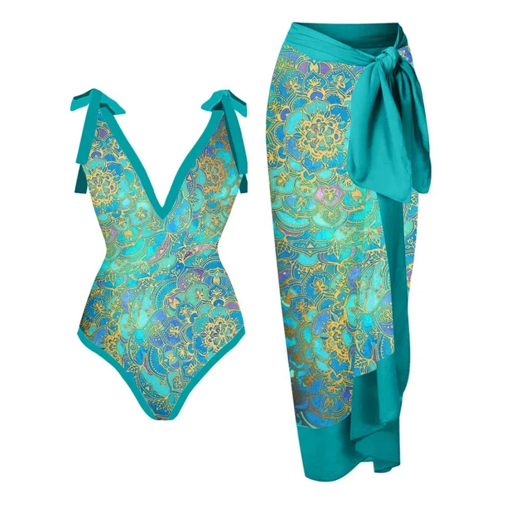 2023 New Arrival Push Up Women Bikini Set Floral Printed Ruffle Bikinis Strappy Bandage Swimwear Brazilian Biquini Bathing Suit