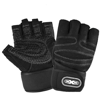 Workout Gloves for Men Women Half Finger Glove with Wrist Wrap for Sport Weight Lifting Training Bicycle Motorcyclist Gym Glove