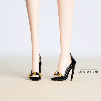 Shoes Accessories Handmade Shoes Exquisite 1/6 Supermodel High Heels Boots Accessories