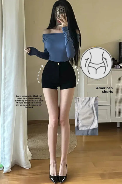 High Waist Denim orts Women's Sexy Slimming orts with Butt Pad American Hot Girl Light Blue Jeans orts Cotton Elastic F...