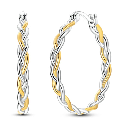 925 Sterling Silver Gold Drop Earrings For Woman Flower Round Sun Hoop Earring Pendientes Classic Original Woman Jewelry Gift