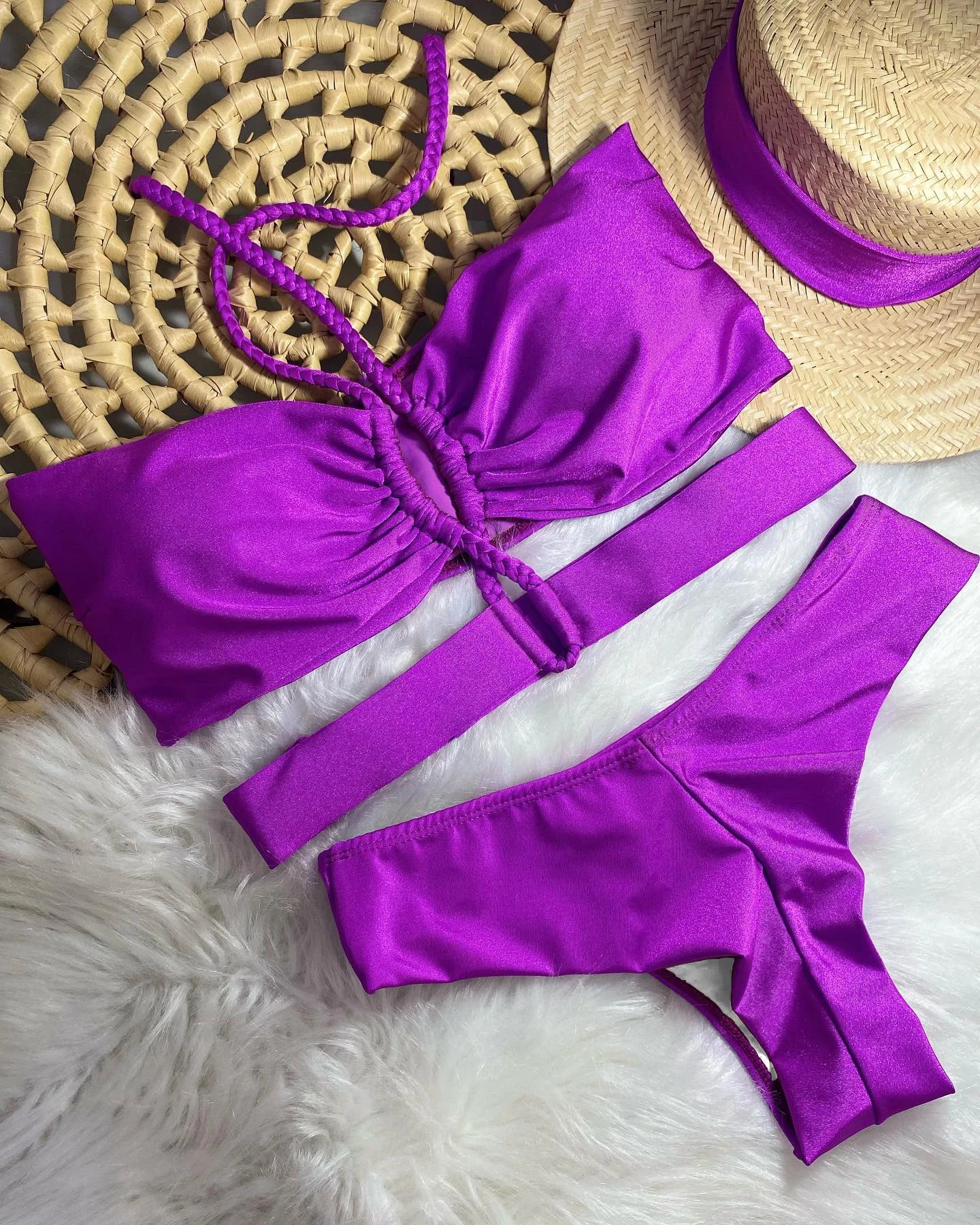 SEAURAL 2025 New Braided Rope Bandage Stripes Brazilian Bikini Swimwear Women's Swimsuit Two Piece Set Female Sexy Beachwear
