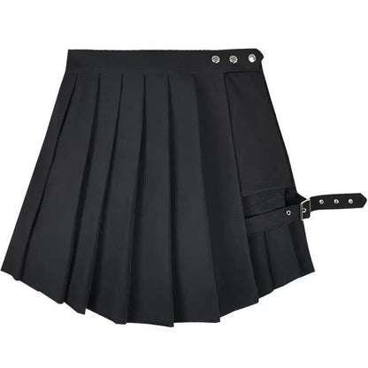 Gothic Split Pleated Skirt Women Irregular Mini Short Skirts Fashion Trend Punk Streetwear Plus Size Sexy Bottoms Y2k Clothes