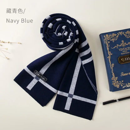 High Quality Wool Men Scarf Autumn Winter Classic Business Thermal Muffler Male Soft Korean Version Long Thick Warm Shawl No Box