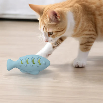 Interactive Fish Shaped Cat Toy Silicone Catnip Chew Toy Treat Dispenser For Boredom Relief Teeth Cleaning Pet Supplies