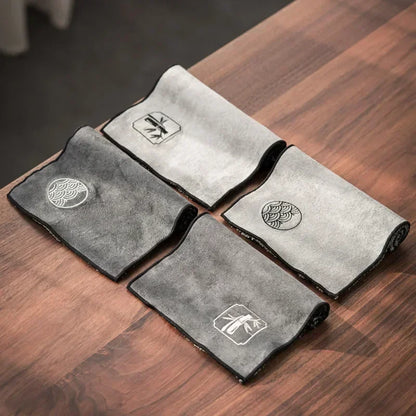 Water Absorption Tea Towel Tea Cloth Thickened Coffee Table Cloth Zen Teaware Towel Cotton Linen Rag Pad Tea Table Accessories