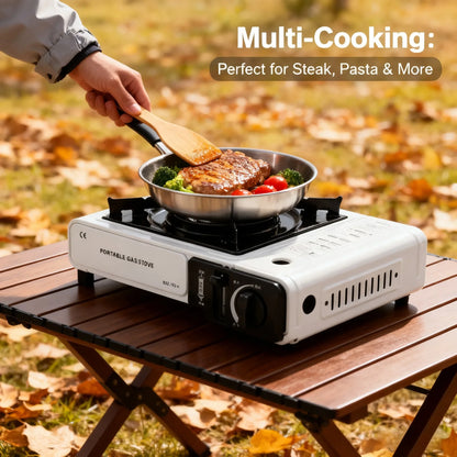 Portable Outdoor Gas Stove, Suitable for Camping, Barbecuing, Hiking, Backyard Cooking, and Home Use Windproof Ring Not Included