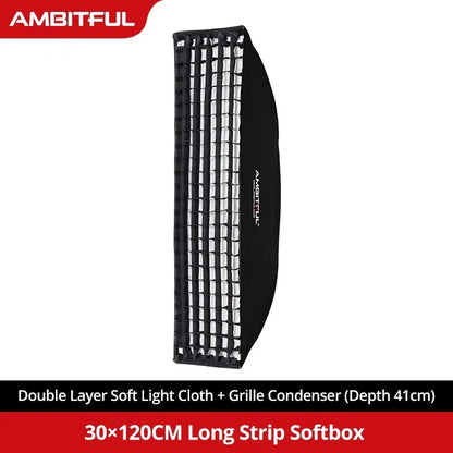 AMBITFUL 60x90cm 22x90cm 30x120cm 35x160cm 95cm Rectangular Octagonal Honeycomb Grid Softbox for Bowens Studio Flash Softbox