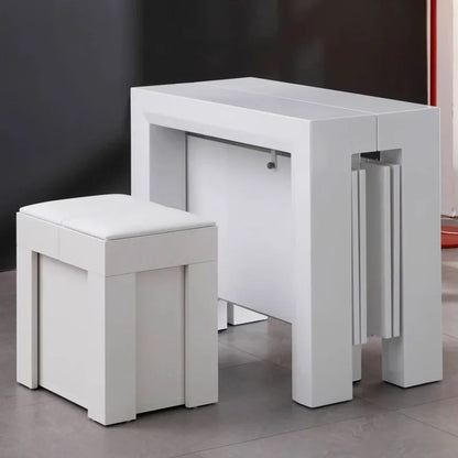 Telescopic dining table rectangle foldable dining table 8 people simple small household household invisible table