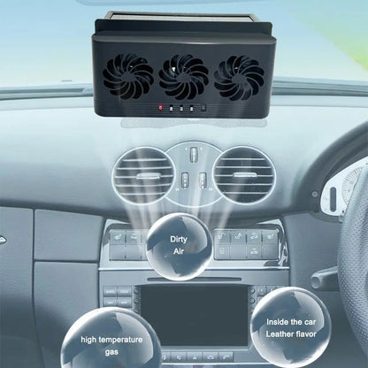 Upgrade Solar Powered Fan Car Cooler Front/Rear USB Charging Window Radiator Exhaust Fan Auto Air Vent Fan Ventilation Radiator