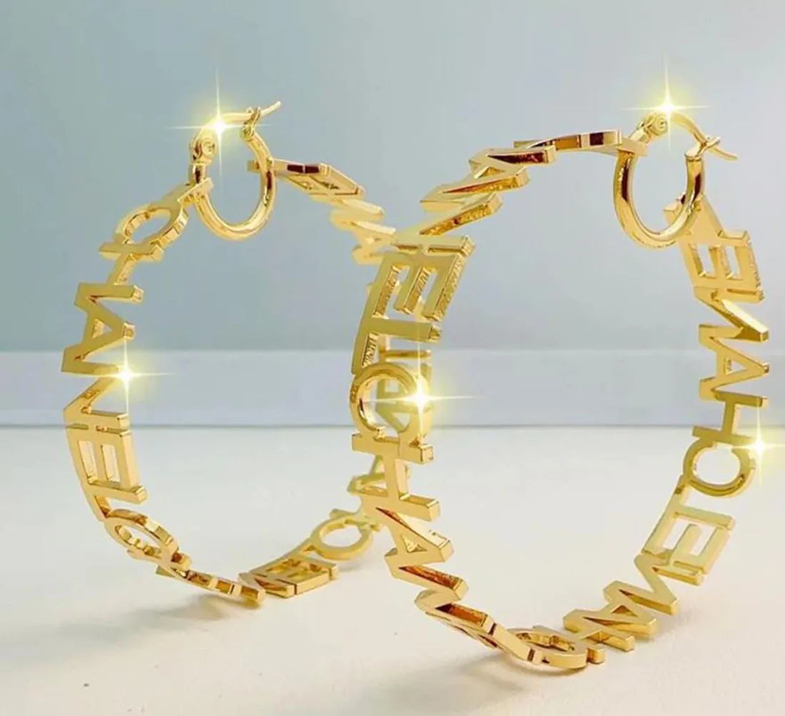 Personalized letter earrings, customized name earrings, large earrings, gold earrings, name earrings, gifts for mothers