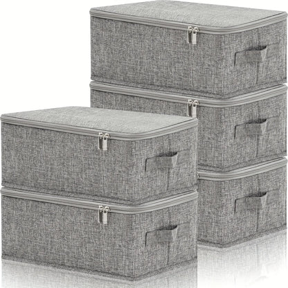 Stackable Foldable Fabric Storage Boxes with Lids and Handles Rigid and Foldable Storage Boxes Clothing Lockers Under-Bed Storag