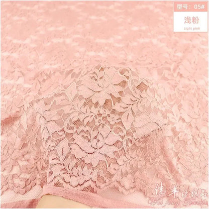 Lace Fabric Elastic By The Meter for Needlework Curtains Dresses Skirts Clothes DIY Sewing Comfortable Soft Cloth Red White Blue