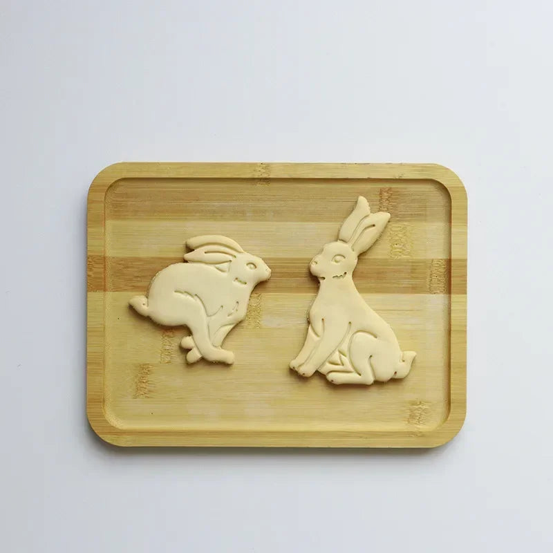 Easter Cookie Cutters Cute Yoga Rabbit Egg Plastic Cookie Embossed Molds DIY Baking Cakes Decorations Tools Kitchen Accessories