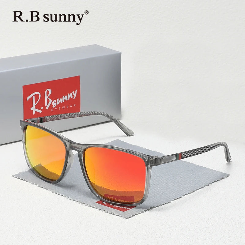 Classic Rectangle Sunglasses For Men Women Driving Fishing UV400 Protection Eyewear Polarized Fashion Glasses