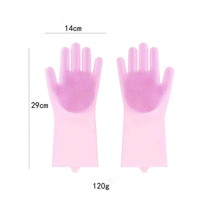 Pet Grooming Bathing Gloves Dog Cat Bathing Shampoo Scrubber Magic Massaging Cleaning Cleanner Sponge Silicon Hair Removal Glove