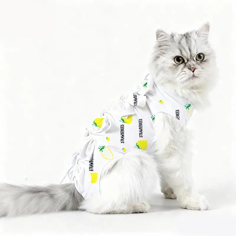 *Pet Neutering Suit Cat Postoperative Recovery Anti Licking Clothing Adjustable Cat Wound Protective Clothes Pet Supplies